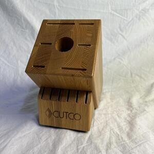 Cutco Galley 13 Slot Knife Block Golden Oak Wooden Knife Holder Made USA